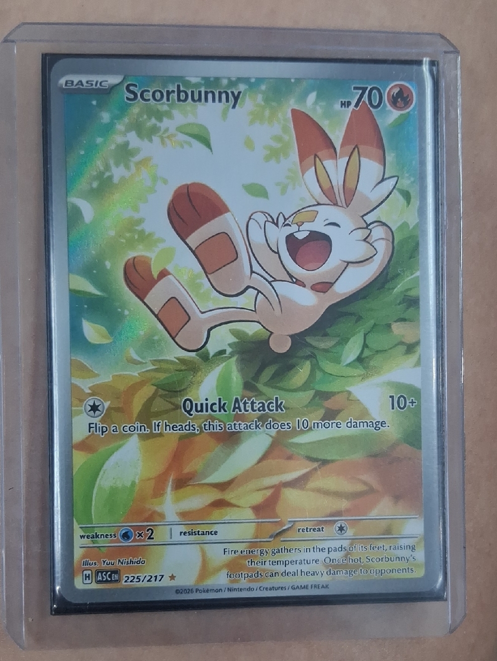 Pokemon Scorbunny Trading Card - White, Orange, Green